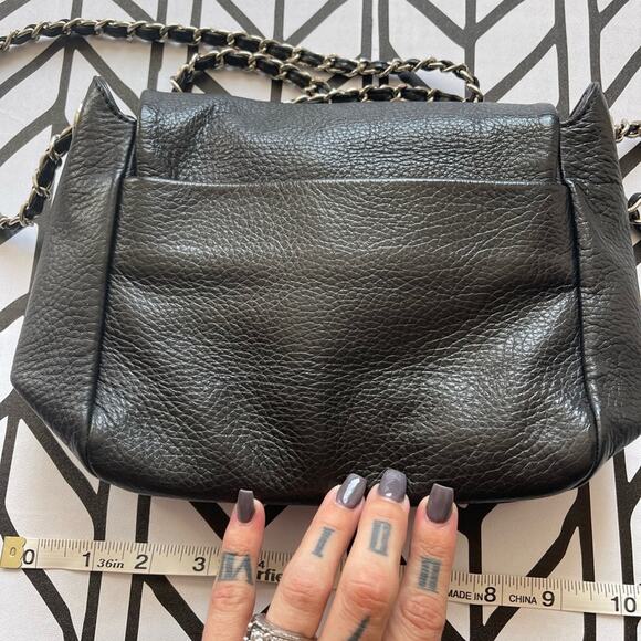 Jim Thompson leather crossbody bag with leather/chain strap - Picture 3 of 6